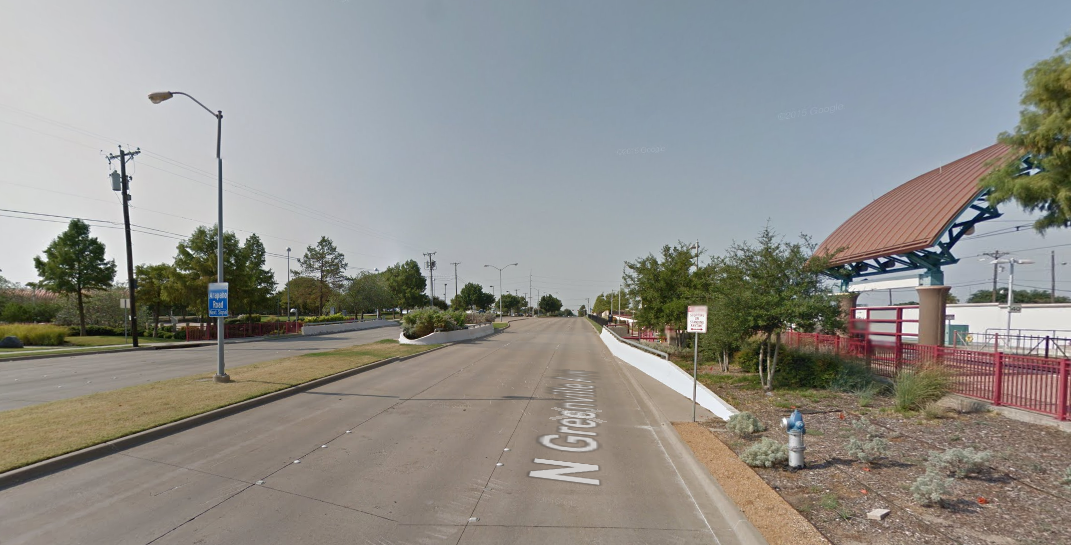 The Arapaho light rail stop in Dallas. Credit: Google Maps